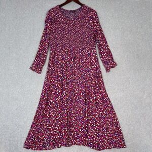 Mister Zimi Size 12 River Birch Dahlia Long Sleeve Smocked Bodice Midi Dress